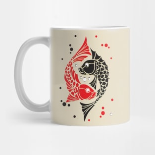 Red and black koi fish. Symbol of good luck Mug